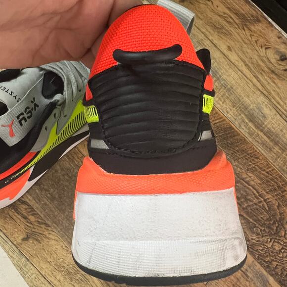 PUMA RS-X Reinvention Gray Neon Yellow Red Sneakers Size 6.5C (370644-01) - Picture 9 of 9